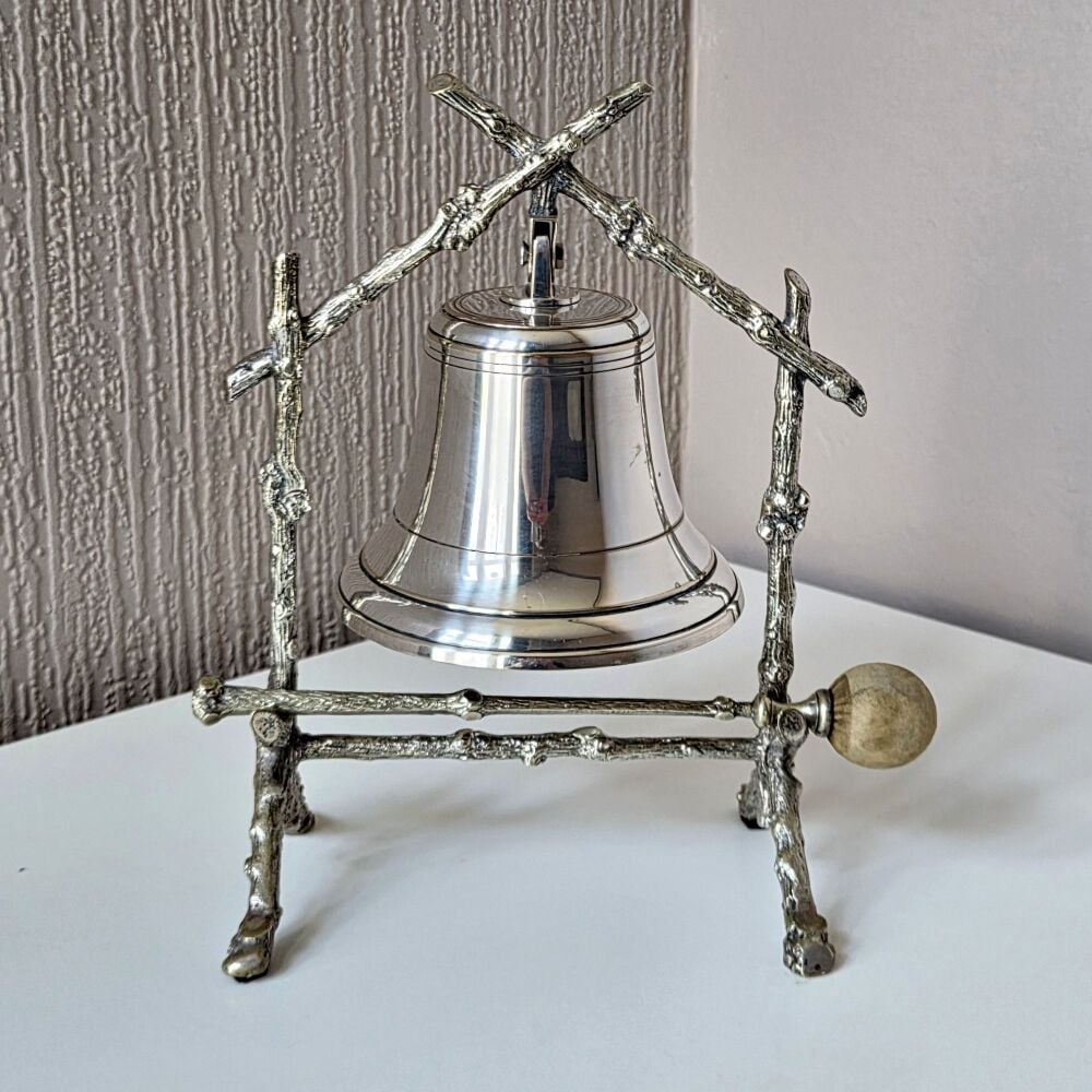 Victorian silver plated dinner bell / gong.