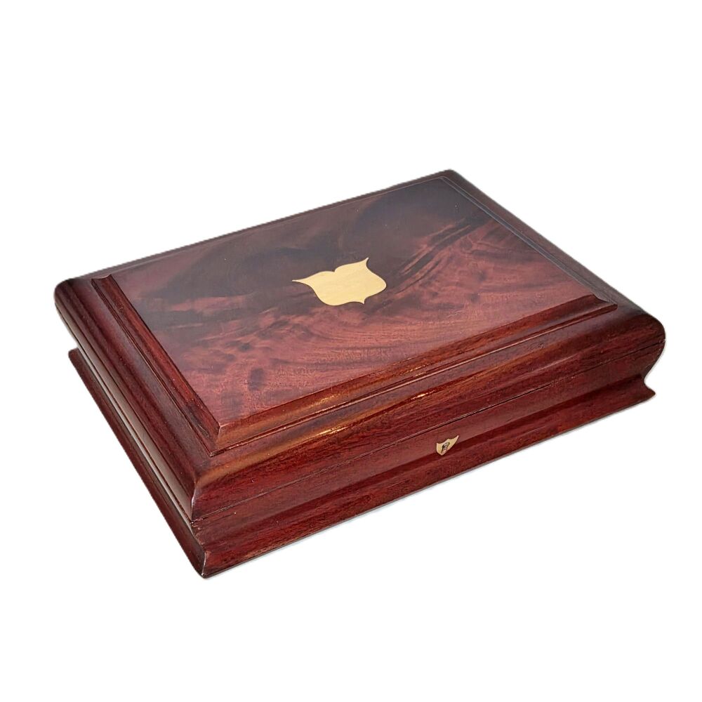 Victorian flame mahogany document / jewellery box.