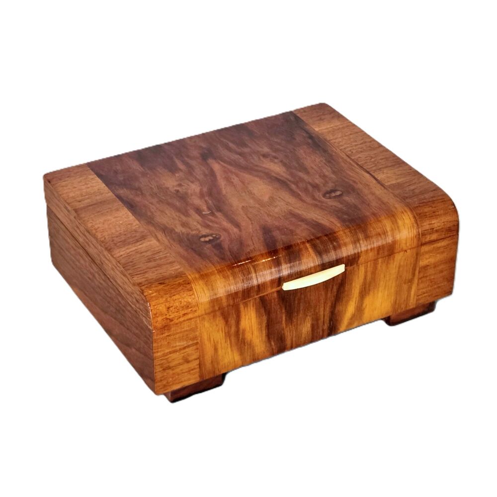 Art Deco figured walnut jewellery box.
