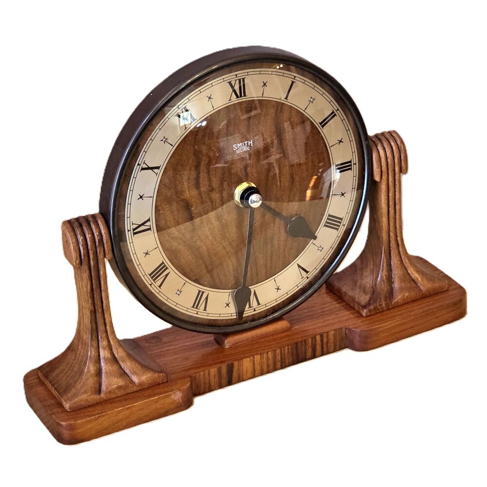 Smiths Art Deco walnut mantel clock.