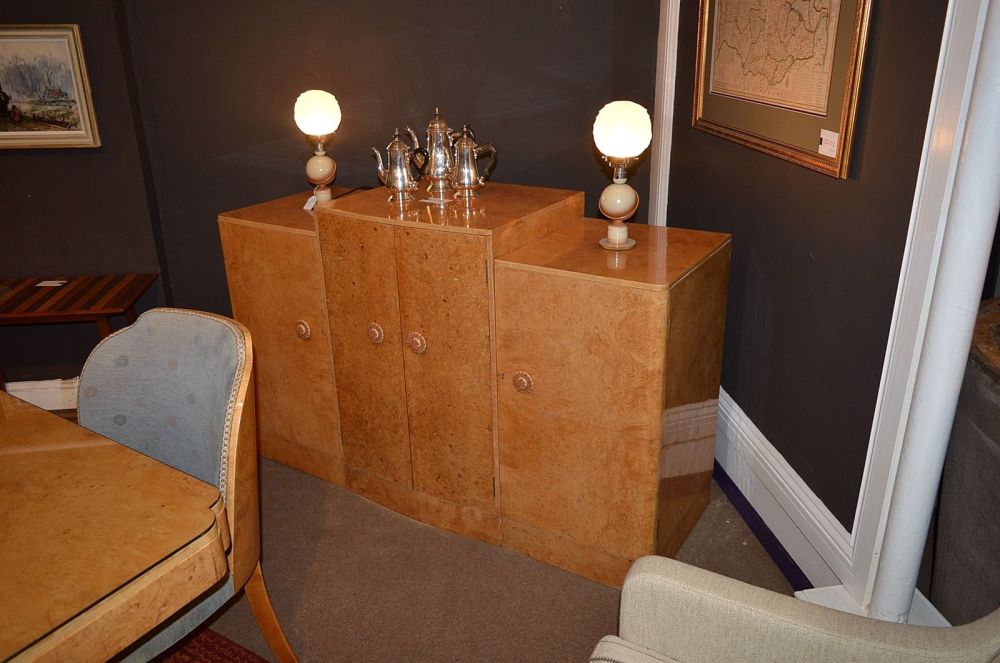 H&L Epstein Art Deco Burr Maple Cabinet