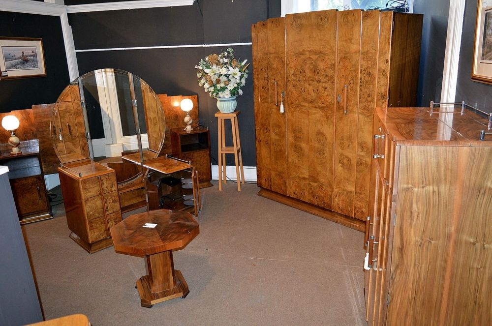 Art Deco Walnut Bedroom Suite by Maple & Co