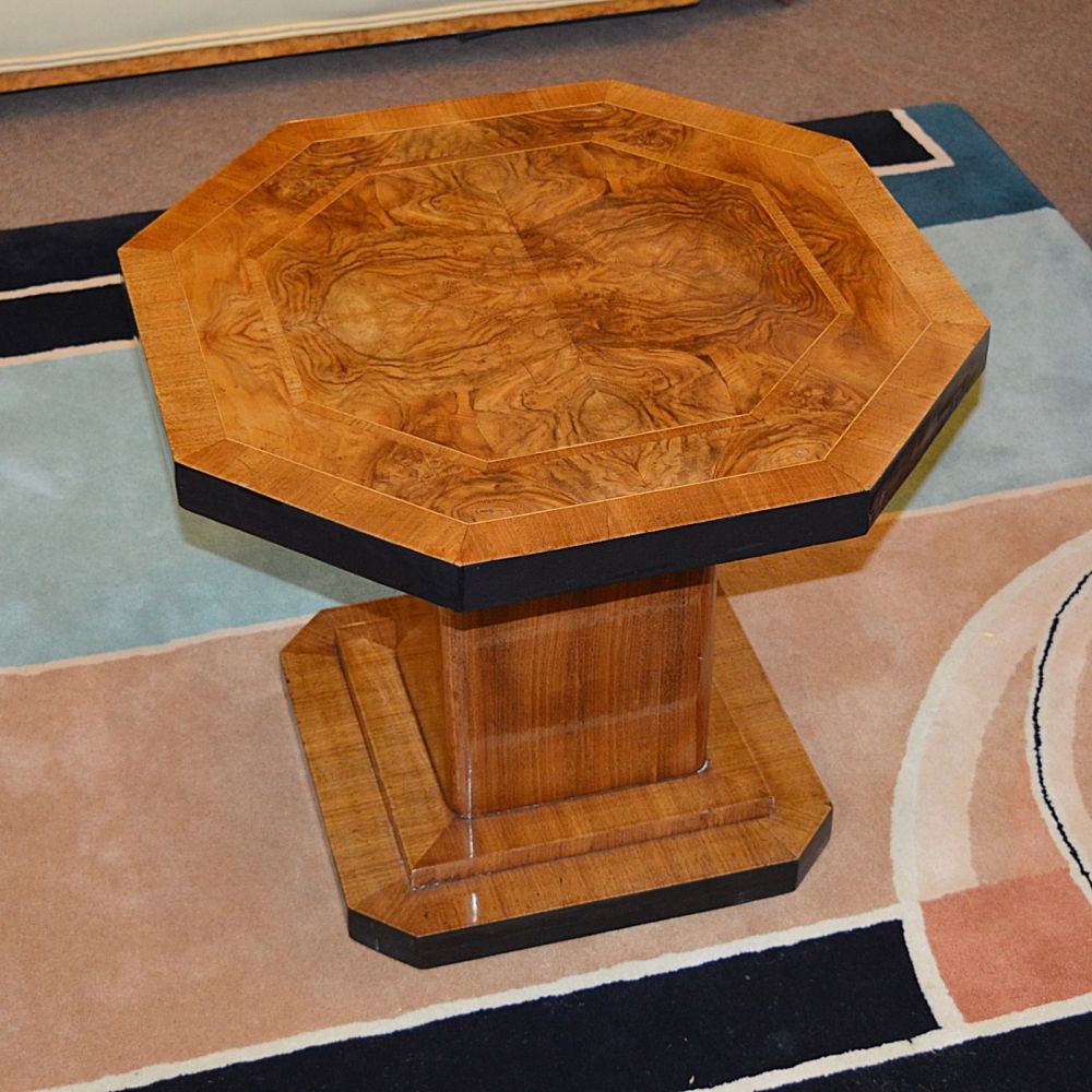 Art Deco Walnut & Ebonised Coffee Table