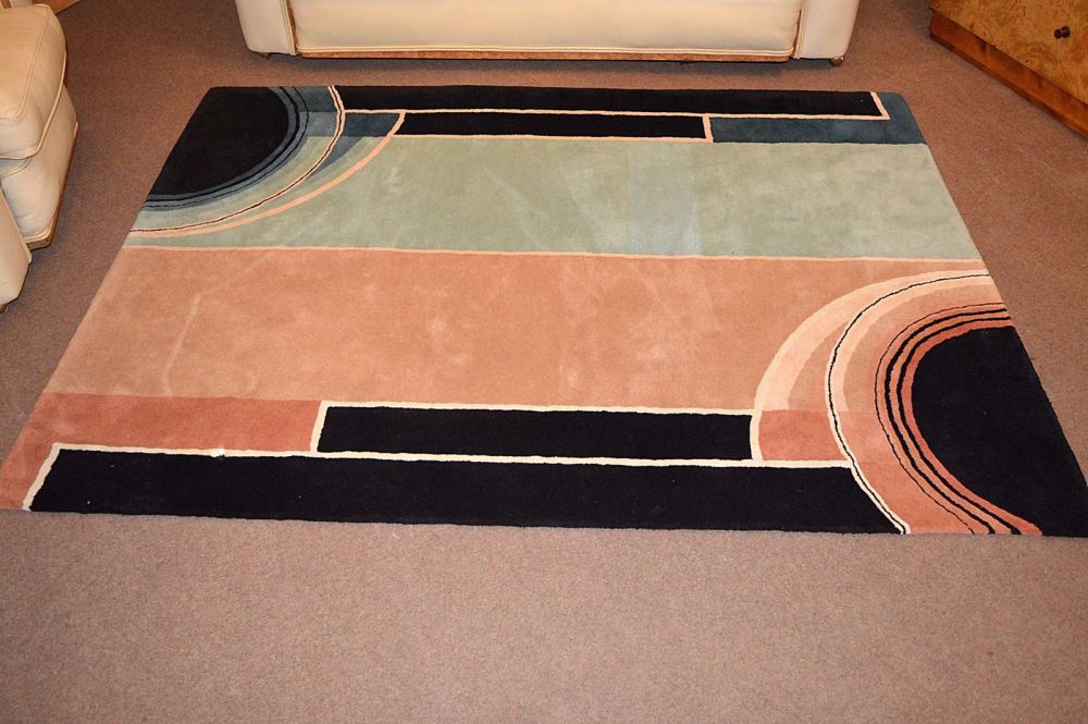 Art Deco style 100% wool rug