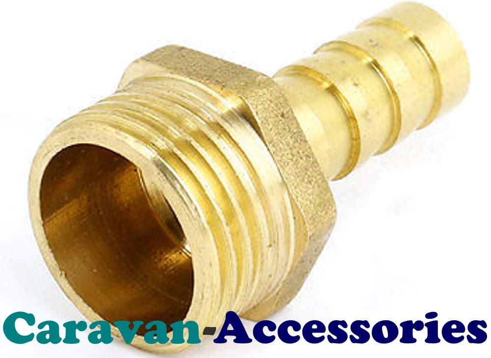BRM3812 Brass Threaded to Barbed Straight Water Fitting (3/8" BSP Male to 1/2" (12mm) Barb)
