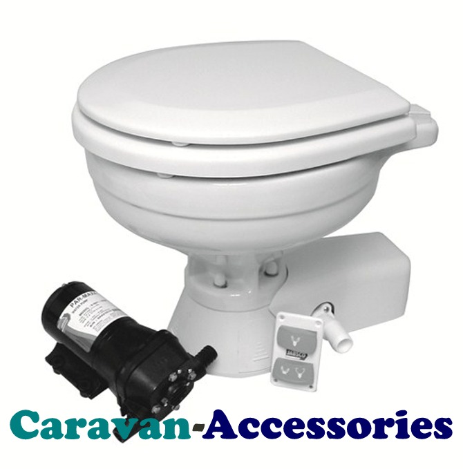 JM37245-1092 JABSCO Quiet Flush Electric Toilet Uses Sea Or River Water To 