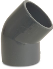 RW40ANG Rigid Waste Mega Elbow 45° PVC-U 40 mm glue socket 16bar grey