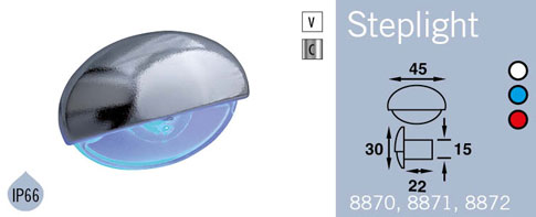 LFR8870C FRILIGHT Steplight LED Courtesy Light 12 Volt (WHITE LIGHT) Single