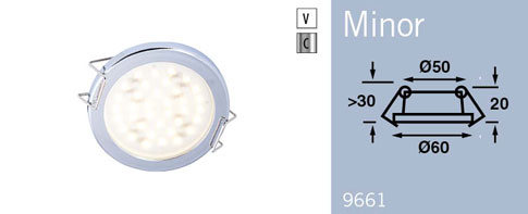 LFR9661C FRILIGHT Minor LED Recessed Spring Mount Light 12 Volt 36SMD