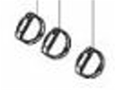 (013) SMEV Spare PI7223 Hob Unit Knobs Set of 3 with Decoration Strip (105 31 14-85/4)