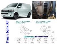 CAK-T5PAIRF Fresh Water Tanks for Volkswagen T5 & T6 - 48 Litres - D.I.Y. installation kit for VW camper conversions