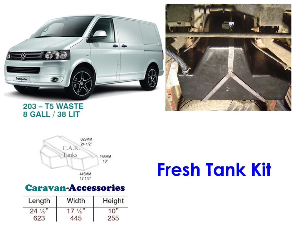 CAK-203F Fresh Water Tanks for Volkswagen T5 & T6 - 38 Litres - D.I.Y. inst