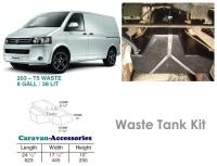 CAK-203W Waste Water Tanks for Volkswagen T5 & T6 - 38 Litres - D.I.Y. installation kit for VW camper conversions