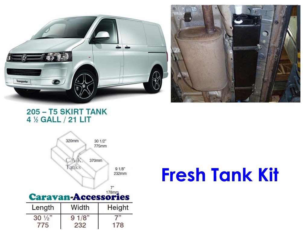 CAK-205F Fresh Water Tank for Volkswagen T5 & T6 - 21 Litres - D.I.Y. installation kit for VW camper conversions