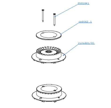 (011) SMEV Spare Replacement Large 60mm Burner & Enameled Top (Ignition Ver