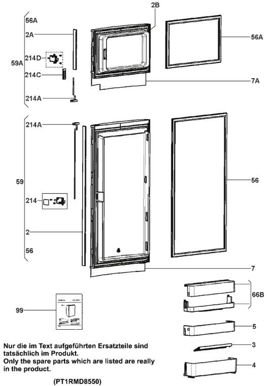 RMD8500 Series Fridge Freezer C10 Door