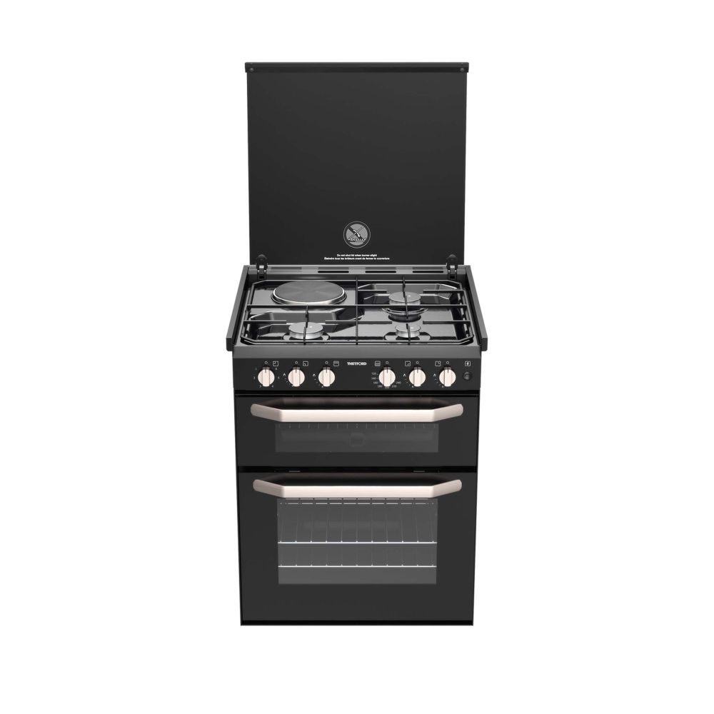 THETFORD K1520 Dual Fuel Cooker 3 Gas Burners 1 Electric Hotplate w/ Grill, 12 Volt IGN & Lid Shut-Off (SCK42199-SP)