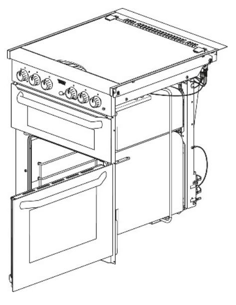 (017) THETFORD Spare Aspire Oven Door RH Hinge [Colour: Clear w/ Black Border] [Handle: Chrome] (SMAO6768.BK02RX)