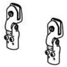 (002) THETFORD Spare Universal Hinges For Glass Lids PAIR [Colour: Black] (SSPA0010)