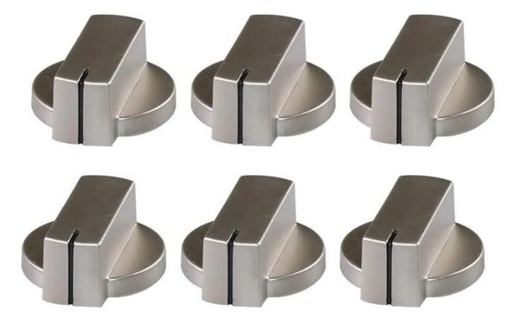 Thetford Replacement Oven/Cooker Knobs Spares Kit Straight Knobs Set [Matt Nickel] (6pcs) (SSPA0901.MNK)