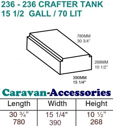 Waste Water Tank for Mercedes Sprinter & Volkswagen Crafter LWB 06-17 - 70 Litres - D.I.Y. Installation Kit Van to Campervan (CAK-236RW)