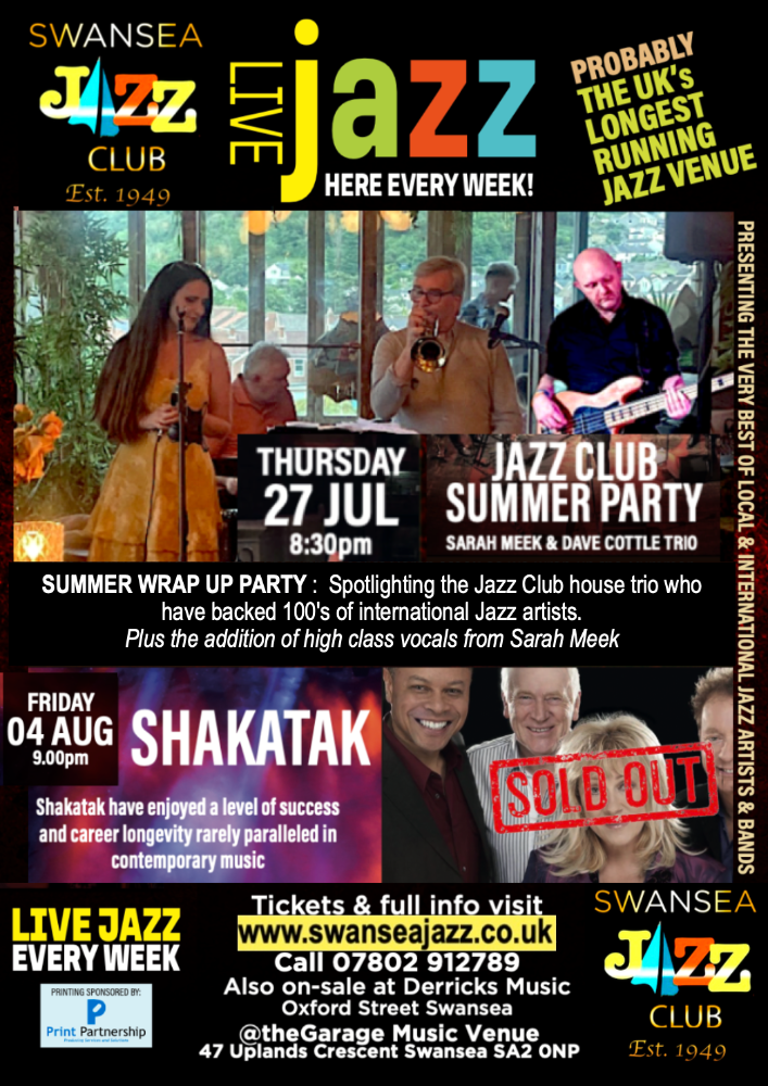 (1) SWANSEA JAZZ CLUB EVENTS The Garage Swansea Jazzland
