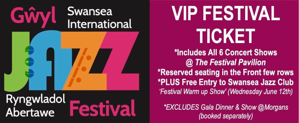 Swansea International Jazz Festival 2024 : Vip Ticket (Includes all 6 Concerts & Reserved seating front few rows)
