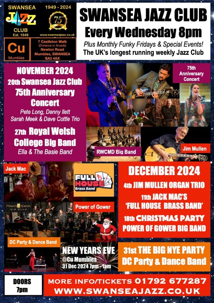 (1) SWANSEA JAZZ CLUB WEEKLY @Cu Mumbles