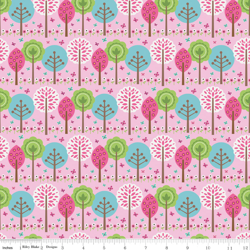 Summer Song Trees Pink by Riley Blake 100% Cotton