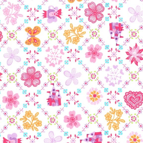 Princess Charming Royal Sampler Brite by Michael Miller Fabrics 100% Cotton