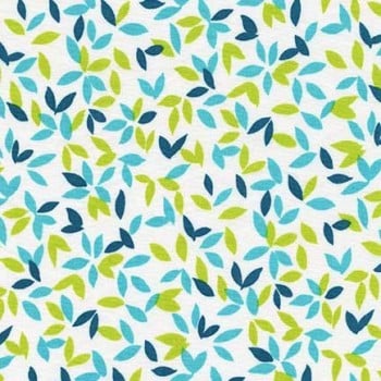 Melodies Little Leaves Turquoise by Michael Miller 100% Cotton