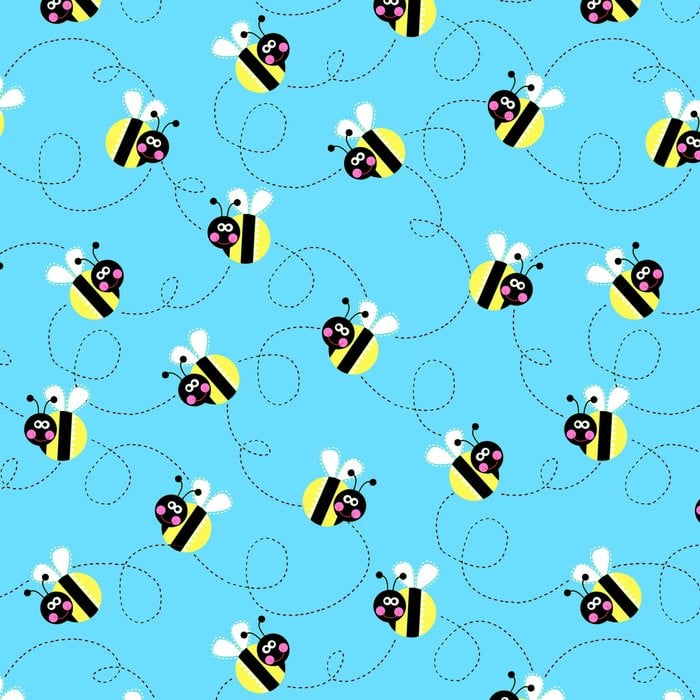 Sunshine Day Busy Bees on Blue by Studio E Fabrics 100% Cotton