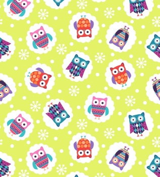 Wings N Things Owls Lime by Studio E Fabrics 100% Cotton