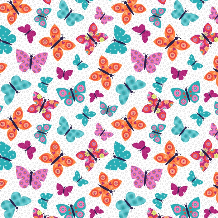 Wings N Things Butterflies Multi by Studio E Fabrics 100% Cotton