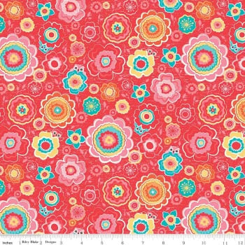 Tree Party Floral Red by Riley Blake Designs 100% Cotton