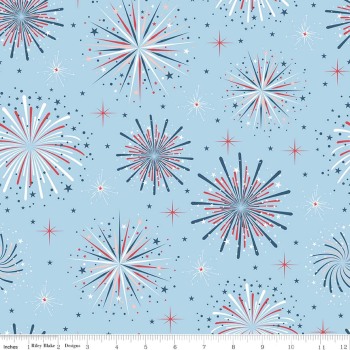 Parade Fireworks Blue by Riley Blake 100% Cotton