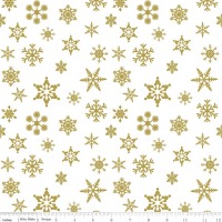 Snowflake Sparkle Gold by Riley Blake Designs 100% Cotton