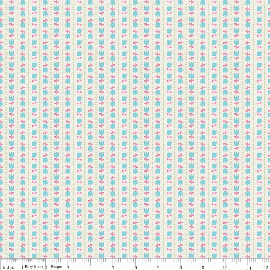 Teddy Bear Picnic Stripe Cream by Riley Blake Designs 100% Cotton
