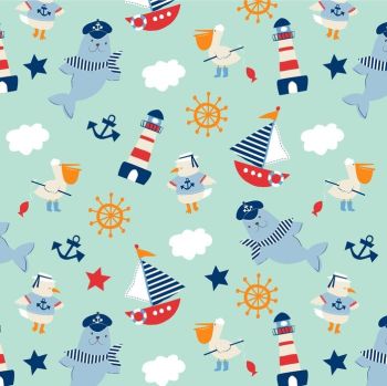 Ahoy Matey by Studio E Fabrics 100% Cotton