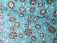 Snowflakes and Christmas Circles  by Rose & Hubble 100% Cottton Extra Wide