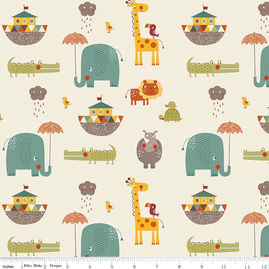 Giraffe Crossing 2 Main Cream by Riley Blake Designs 100% Cotton