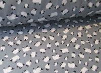 Sheep on Grey by Rose & Hubble 100% Cotton