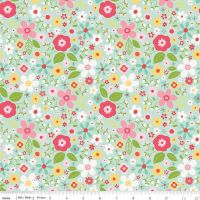 Garden Girl Floral Mint by Riley Blake Designs 100% Cotton