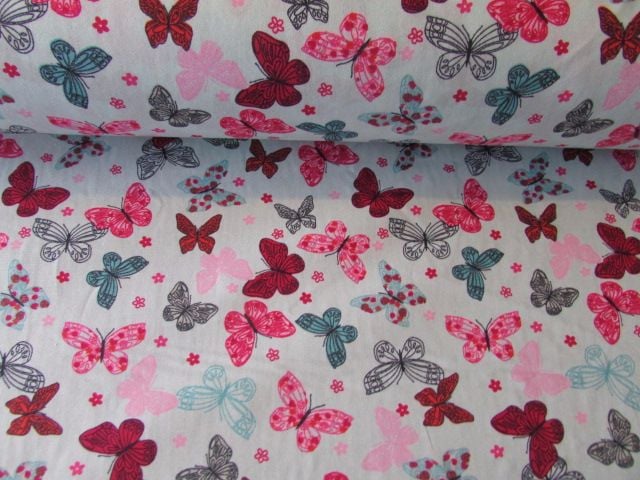 Butterflies on Mint by Rose & Hubble 100% Cotton