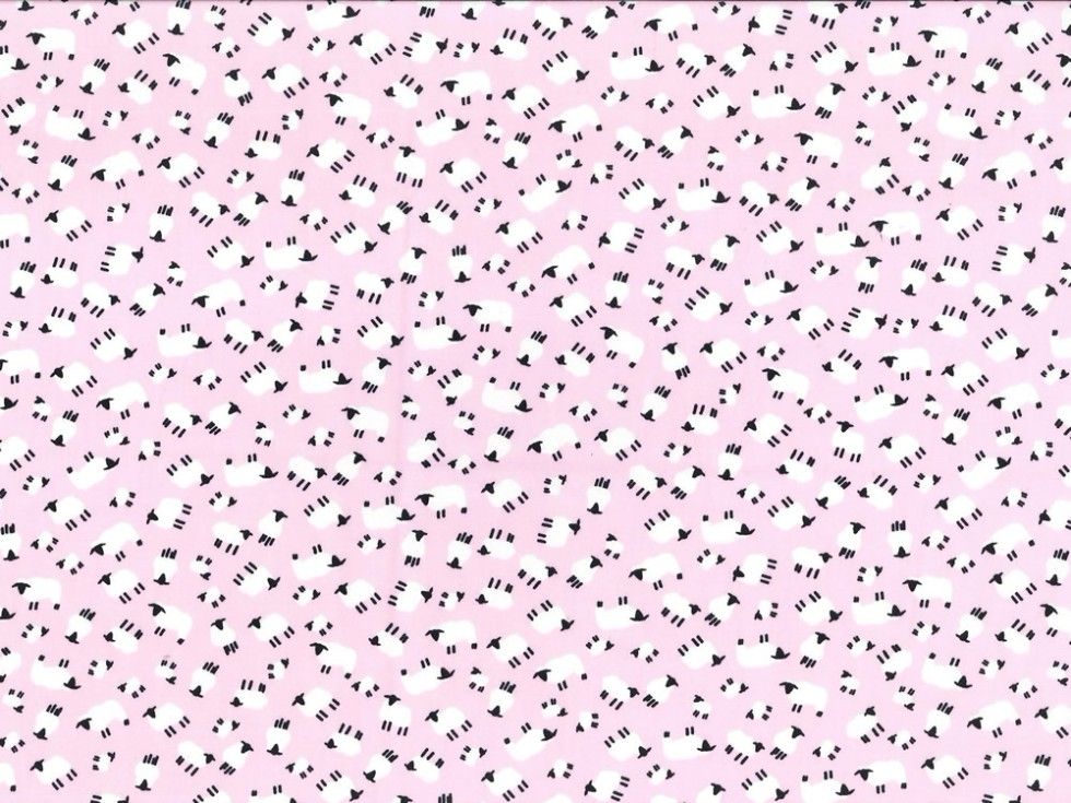 Sheep on Pink by Rose & Hubble 100% Cotton