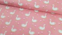 Swans A Swimming Shell Peach Pink by Michael Miller Fabrics 100% Cotton
