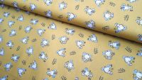 Baby Mouse on Mustard Yellow by Poppy Europe 100% Cotton Extra Wide