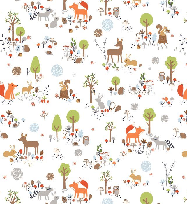 Gentle Forest Main White by Studio E Fabrics 100% Cotton 54 x 109 cm