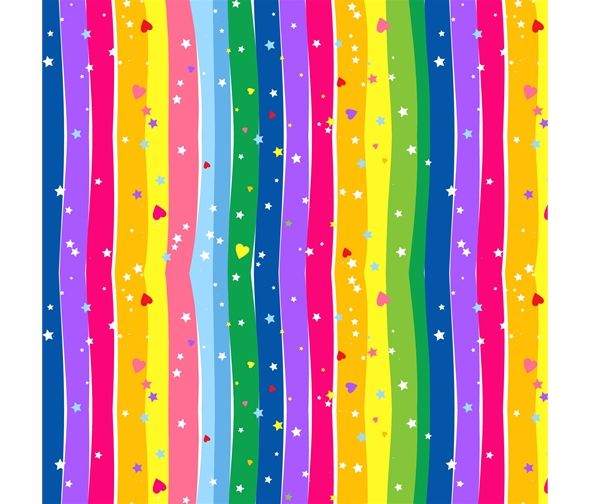 Emelia's Dream Rainbow Wavy Stripe by Blank Quilting 100% Cotton