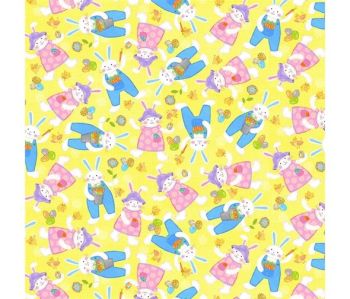 Carrot Patch Bunnies & Eggs by Studio E Fabrics 100% Cotton